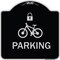 Signmission Parking With Cycle and Lock Symbol Heavy-Gauge Aluminum Architectural Sign, 18" x 18", BS-1818-23476 A-DES-BS-1818-23476 - alternate 1